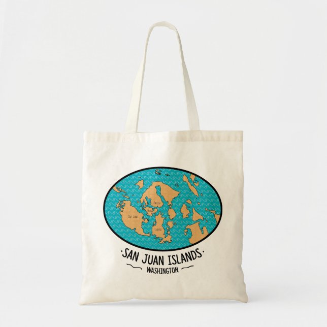 Tote Saco de bolsa das ilhas de San Juan (Frente)
