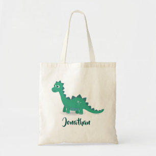 Tote Saco de bolsa personalizado azul do dinossauro