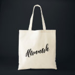 Tote Saco de bolsa personalizado Hannah do roteiro<br><div class="desc">Saco de bolsa personalizado Hannah do roteiro</div>