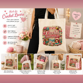 Tote Saco de Croché para Amantes | Bolsa de Presente pa