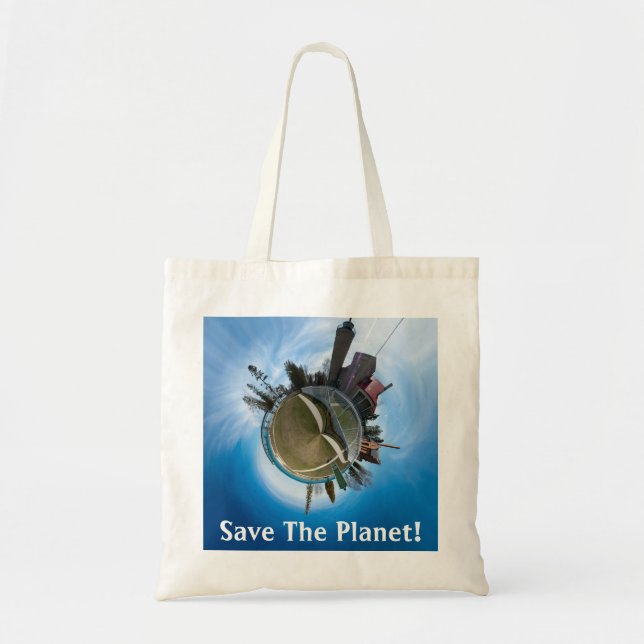 Tote Salvar o bolsa de Panoplanet da cidade de Mackinaw (Frente)