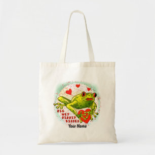 Tote Sapo Kisses na bolsa