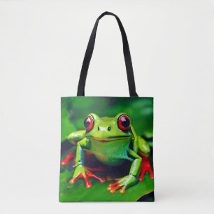 Tote Sapo Verde na Selva Tropical Bolsa