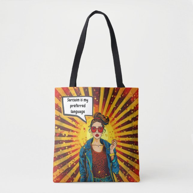 Tote Sarcasm É O Meu Bolsa De Língua Preferencial (Frente)