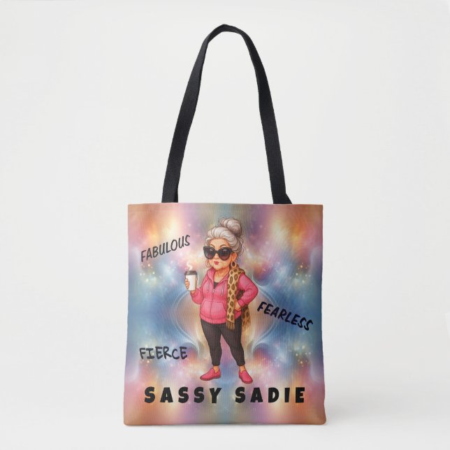 Tote Sassy Sadie Fierce, Fabulosa e Bolsa sem medo (Frente)