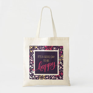 Tote Seja feliz Abstrato roxo Bolsa
