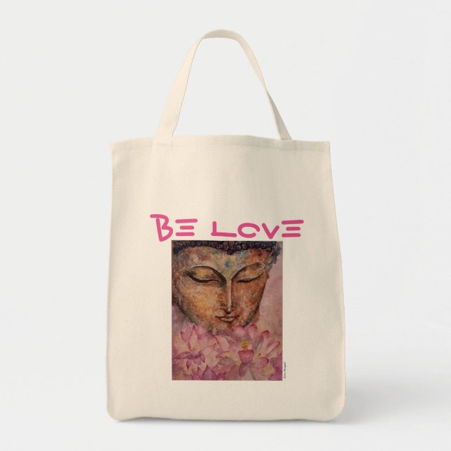 Tote Seja o bolsa das canvas de arte da aguarela de (Frente)