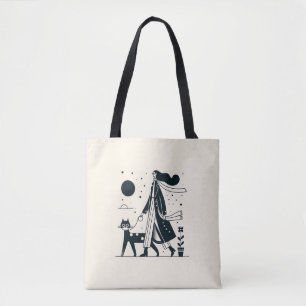 Tote Senhora caminhando a Bolsa do gato