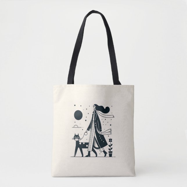 Tote Senhora caminhando a Bolsa do gato (Frente)
