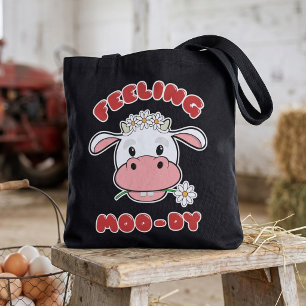 Tote Sentindo o Humor Bovino Bolsa de Cotão com Citaç