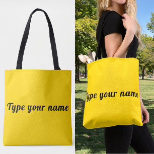 Tote Seu Nome na Bolsa Amarela