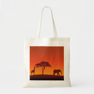 Tote Silhueta africana do safari - o bolsa do orçament