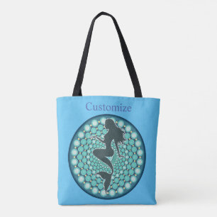 Tote Silhueta Sereia em Bolhas Thunder_Cove Bolsa Ba