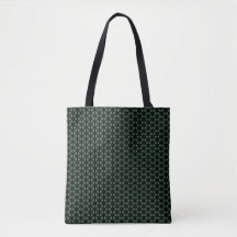 Tote simples com padrão de linha verde escuro e pr