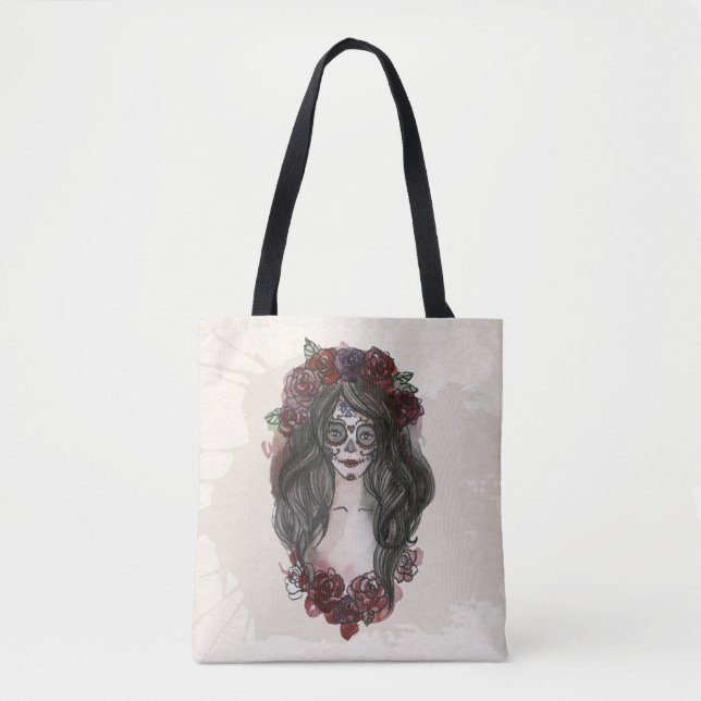 Tote Simples Dia de los Muertos desenhado à mão | Bolsa (Frente)