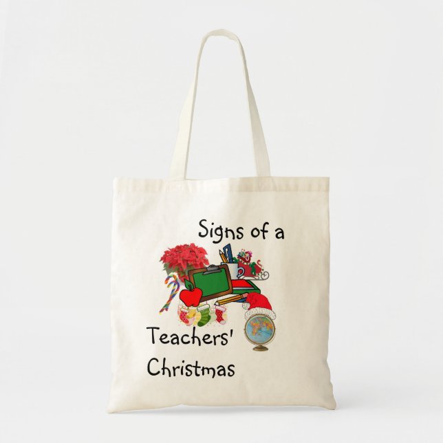 Tote Sinais da bolsa de Natal do Professor (Frente)