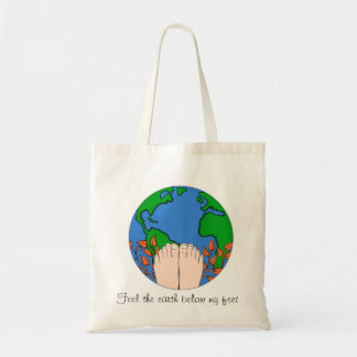 Tote Sinta a terra abaixo de meu bolsa dos pés