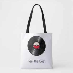 Tote Sinta o Ritmo Bolsa de Lona de Vinil Retro