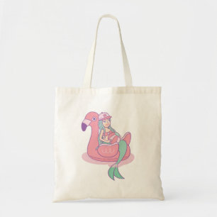 Tote Siren Cute em Flutuador de Flamingo para Bolsa