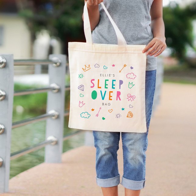 Tote Sleepover Bag Editável Coluna Bolsa (Criador carregado)