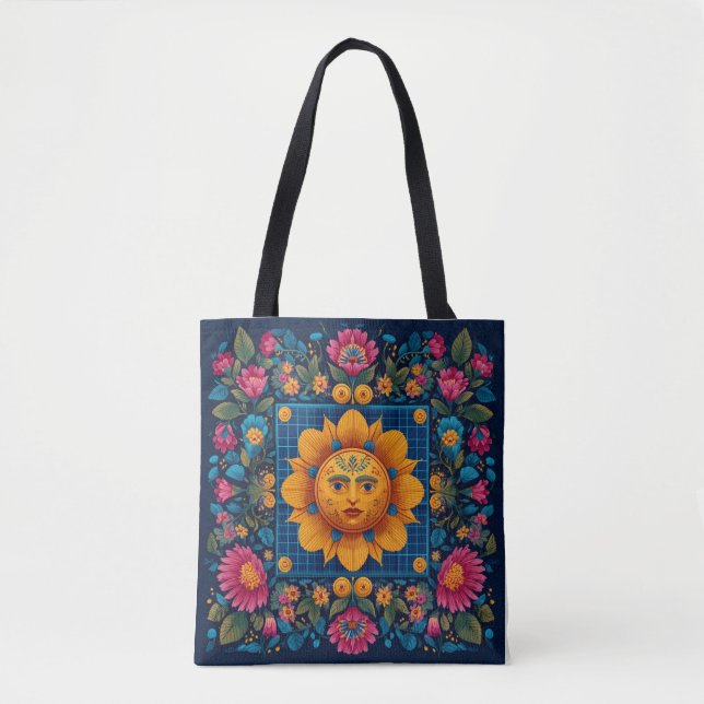 Tote Solar Bloom - Folar Art Solarpunk Bolsa (Frente)