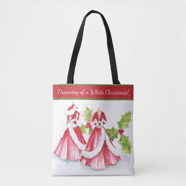 Tote Sonhando com uma Bolsa de Natal Branco (Frente)