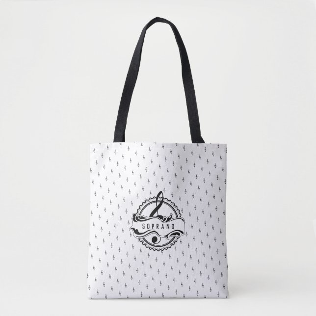 Tote Soprano Singer Musical Note Bolsa (Frente)