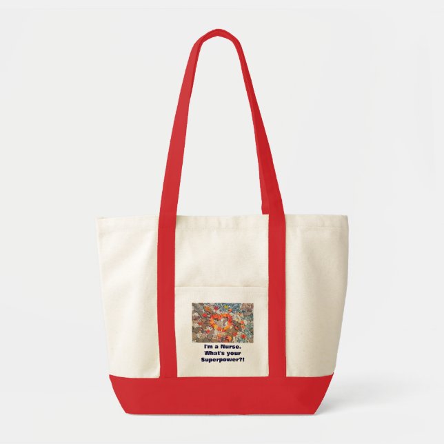 Tote Sou uma Enfermeira Bolsa de Compras Qual é seu Sup (Frente)