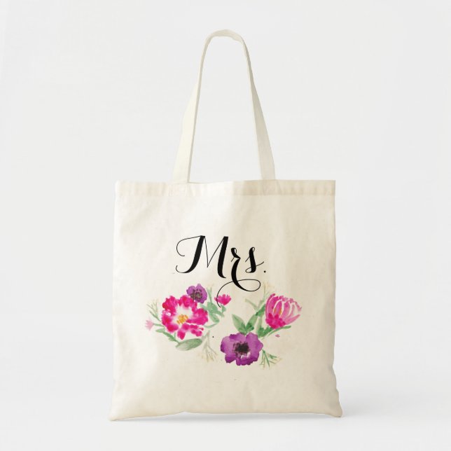 Tote Sra. Aguarela Flor o Bolsa (Frente)