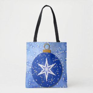 Tote Stars Blue Ornament Art Bolsa