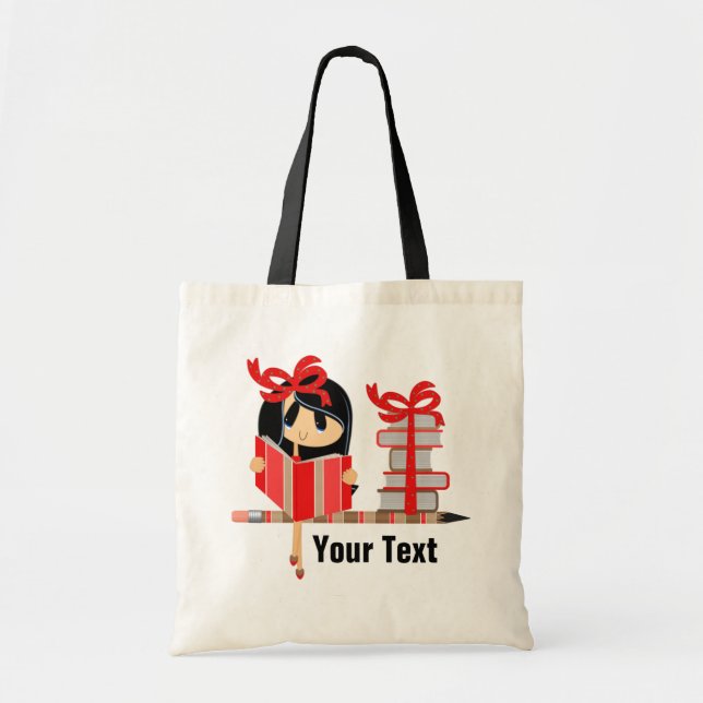 Tote Sua escola de texto nº 4 Bolsa de orçamento (Frente)
