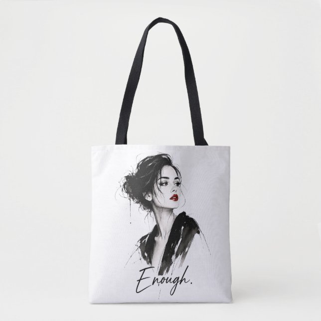 Tote Suficiente. Bolsa de Algodão com Estilo Minimalist (Frente)