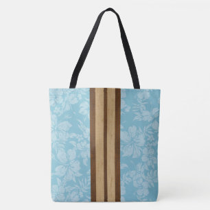 Tote Sunset Beach Faux Wood Stripe Bolsa de praia Havai