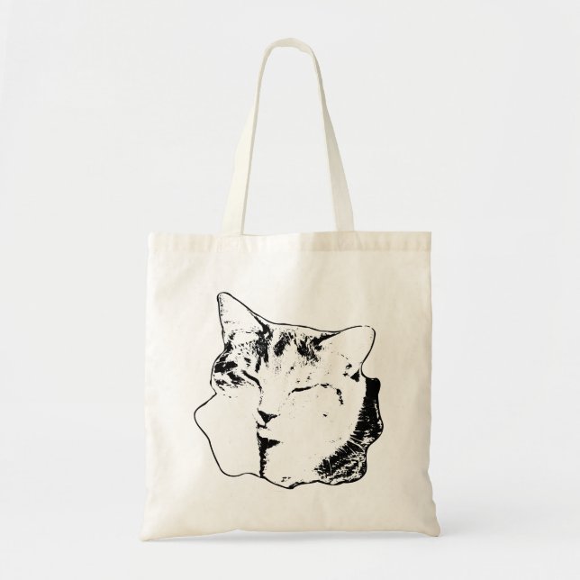 Tote Tabby Gato Monocromático Bolsa (Frente)