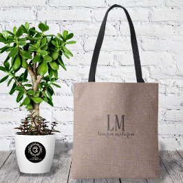 Tote Taupe Monograma Signature com Brilho Suave