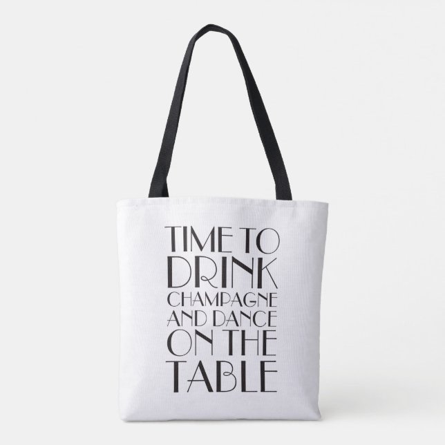 Tote Tempo para Beber Bolsa de Champanhe - branco (Verso)