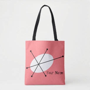 Tote Texto cor-de-rosa ao redor da bolsa