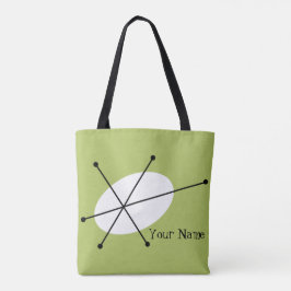Tote Texto verde de Dazzle por toda a bolsa
