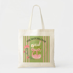 Tote "The Matcha Club" Bolsa de Lona Estética - Rosa