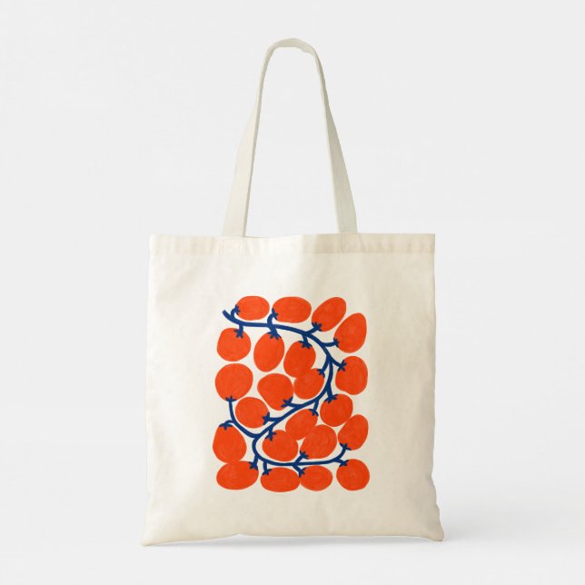 Tote Tomates cereja no Bolsa de Ilustração da Vinha (Verso)
