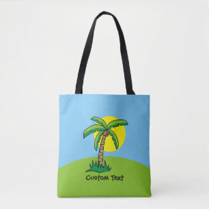Tote Tote de Padrão de Cartoon da Árvore Palm
