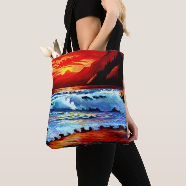 Tote Tote Tote Pintado em Praia (Close Up)