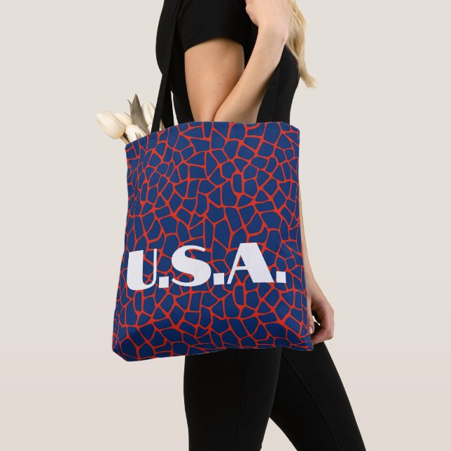 Tote Trendy U.S.A. Election Animal Print Bolsa (Close Up)