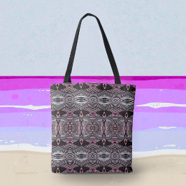 Tote Tribal Abstrato Marés Rosa
