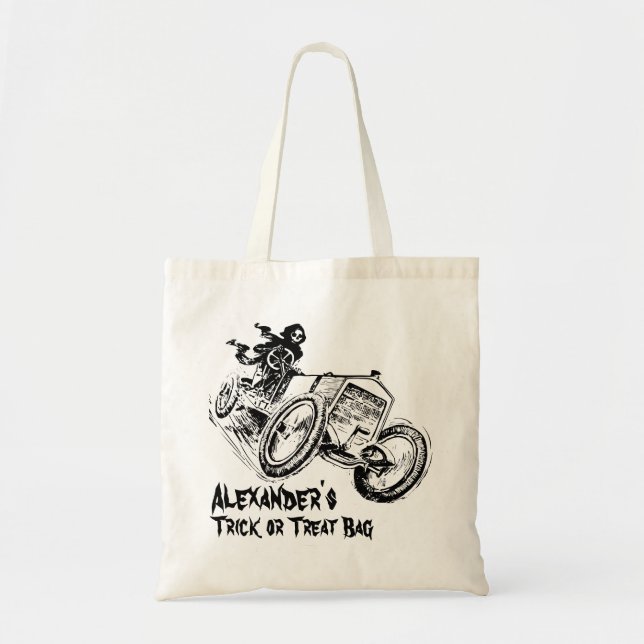 Tote Truque de Halloween quente ou bolsa de tratamento (Frente)