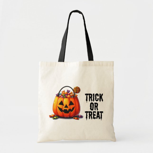Tote Truque ou bolsa de tratamento de Jack-o-Lanterna C (Frente)