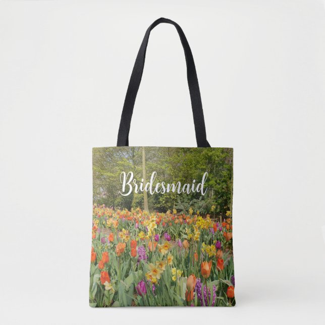 Tote Tulip Garden Bridesmaid Bolsa (Frente)