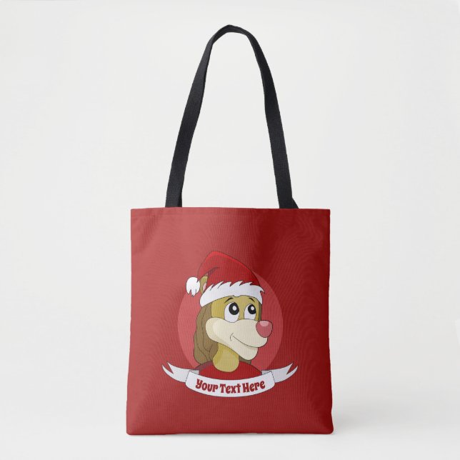 Tote Um desenho animado de Natal com uma bolsa de toalh (Frente)