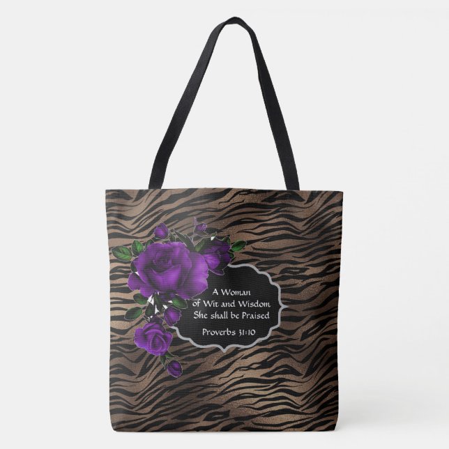 Tote Uma mulher com sabedoria Tiger Impressão Bolsa (Frente)