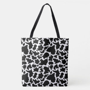 Tote Vaca preta do bolsa a Saco-Grande & branca manchou